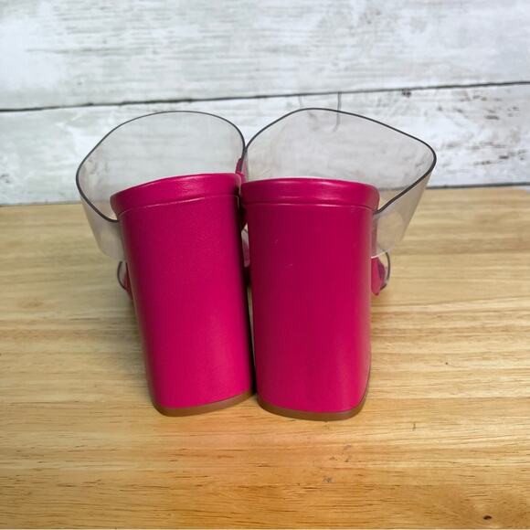 NEW Schutz Victoire Heels – Magenta Clear Strap Sandals 7.5 - Picture 3 of 5